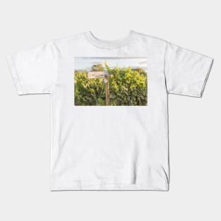 Chardonnay Signpost and Grapevines in Summer Kids T-Shirt